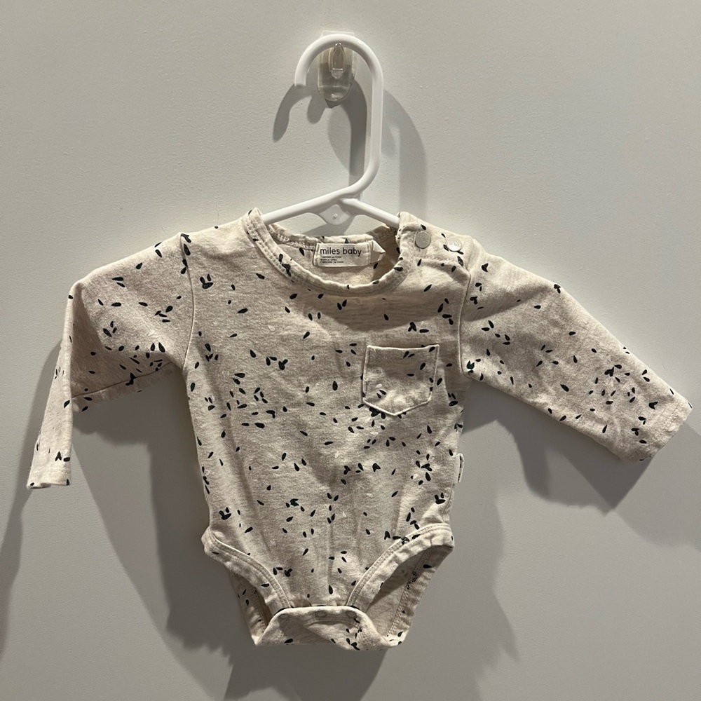 Two Long Sleeve Mile Baby Onesies